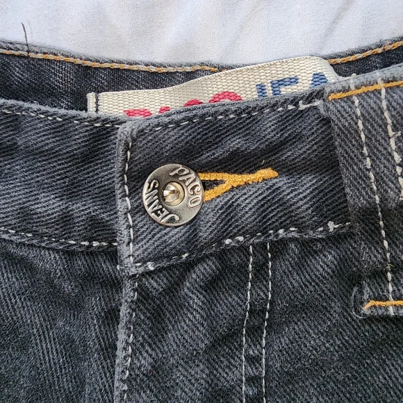 Vtg Paco Jeans Y2K Men's Black Shorts Distressed Size 30 Is Used - Picture 2 of 13